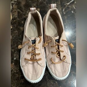 Sperry Blush Canvas Sneakers with White Soles